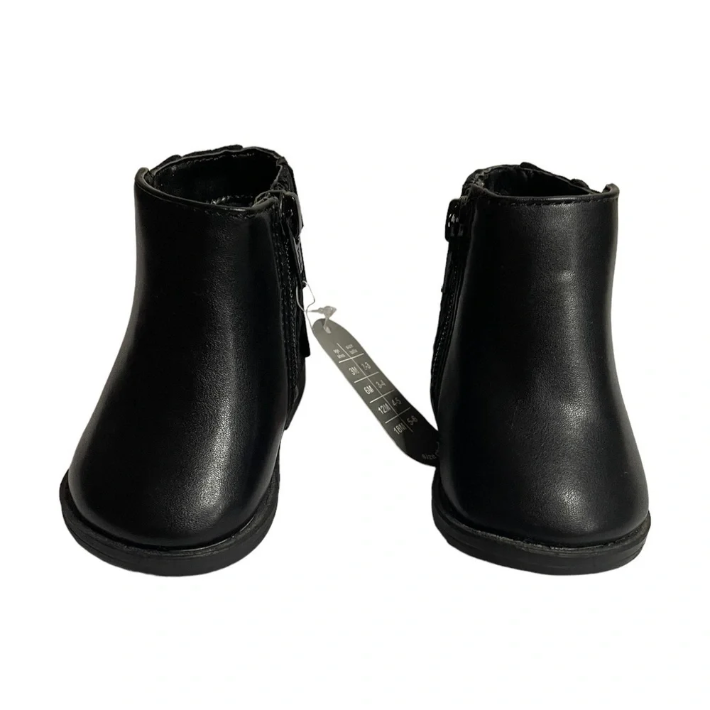 Wonder Nation Infant Girl Black Boots Size 2